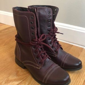 Burgundy Leather Steve Madden boots
